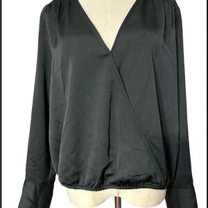 a new day Black Wrap Top